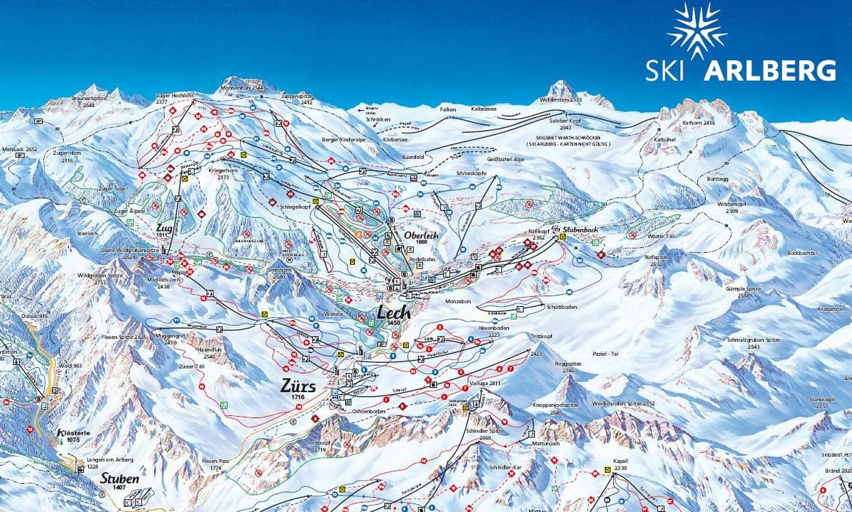mapa arlberg austria