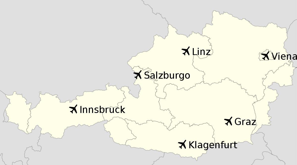 aireportuak austria mapa