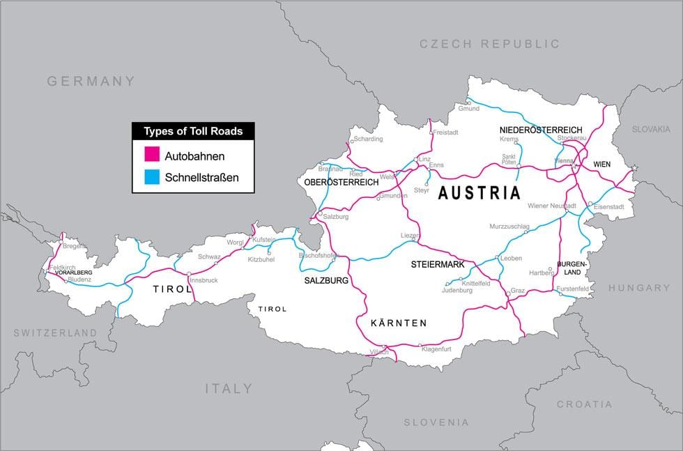 bidesaria errepide austria mapa