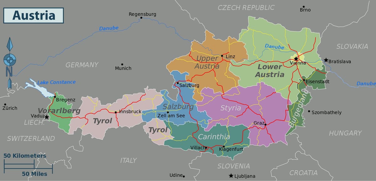 austria erakargarri mapa