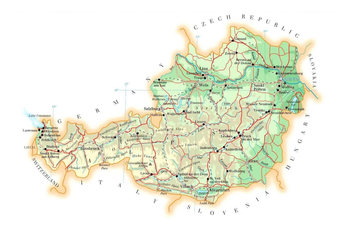 mapa austria kota
