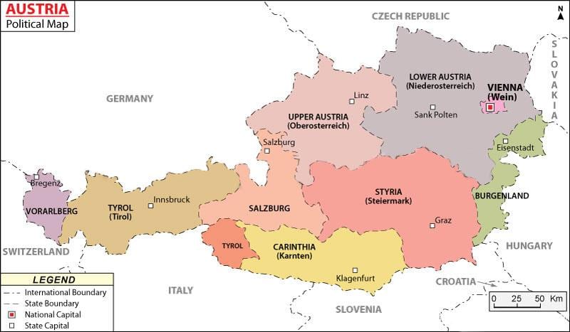 mapa politiko austria