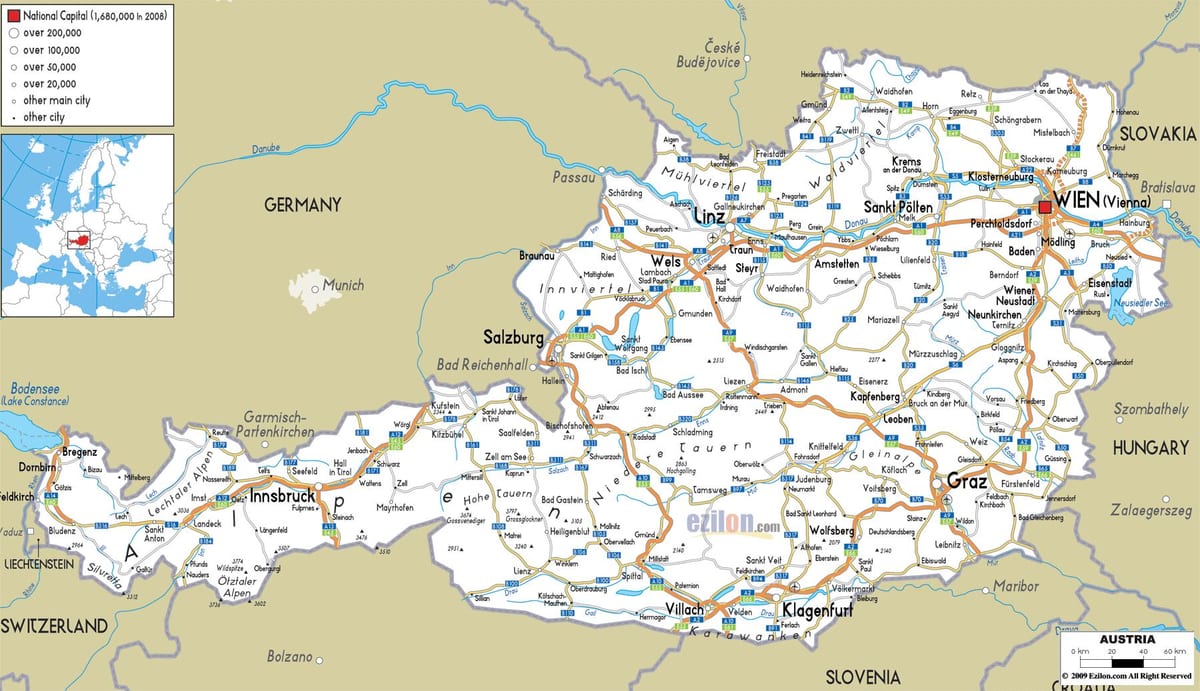 mapa austriako ibilbidea