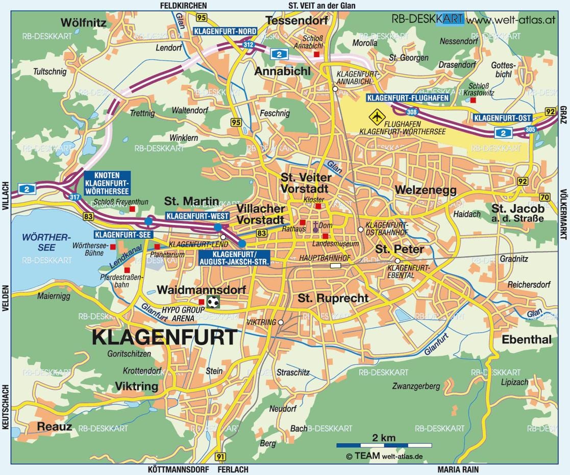 mapa austriako klagenfurt