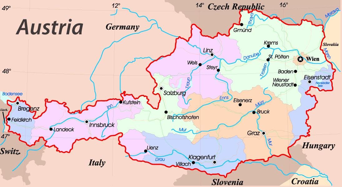 mapa eisenstadt austria