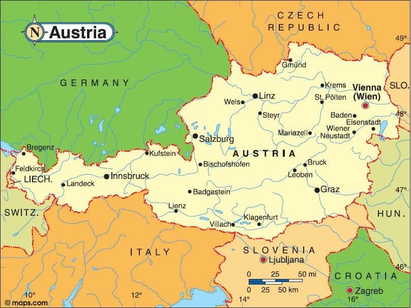 mapa landeck austria