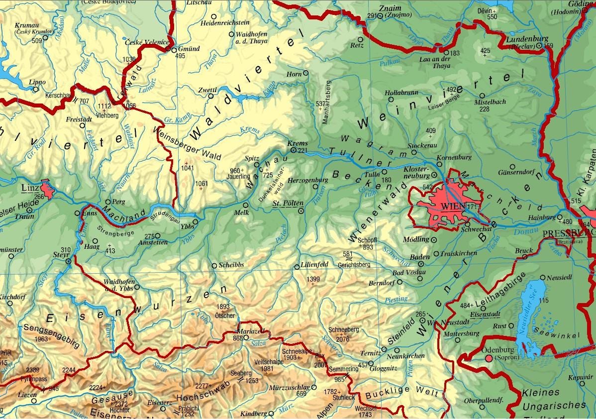 mapa lower austria