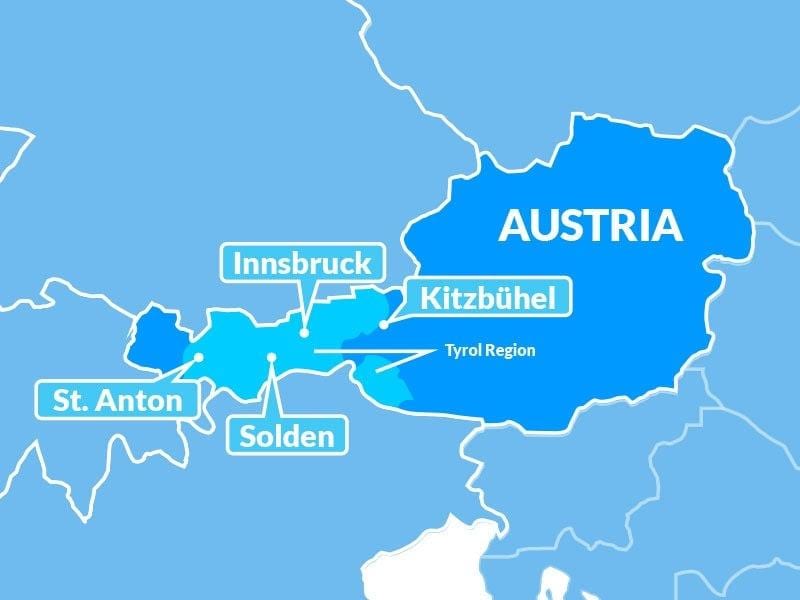 mapa mapa tirol eskualdea austria