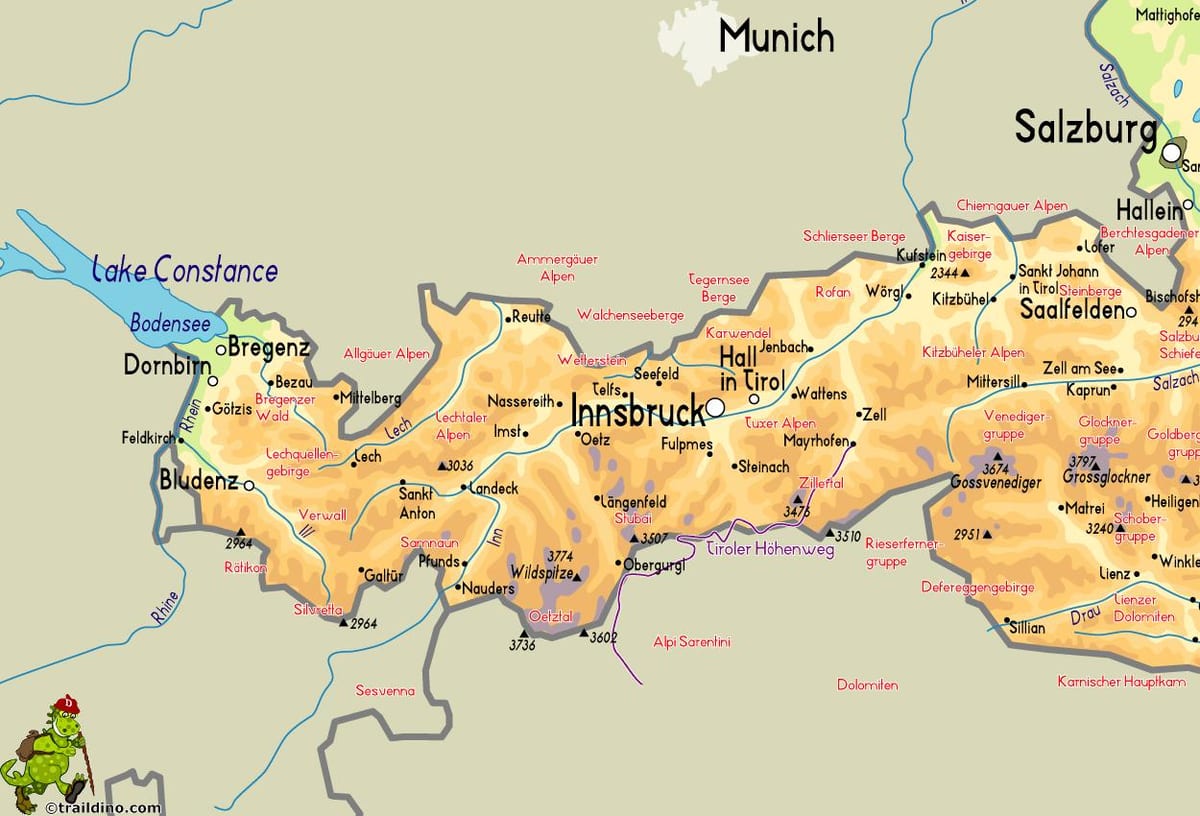 mapa mayrhofen austria