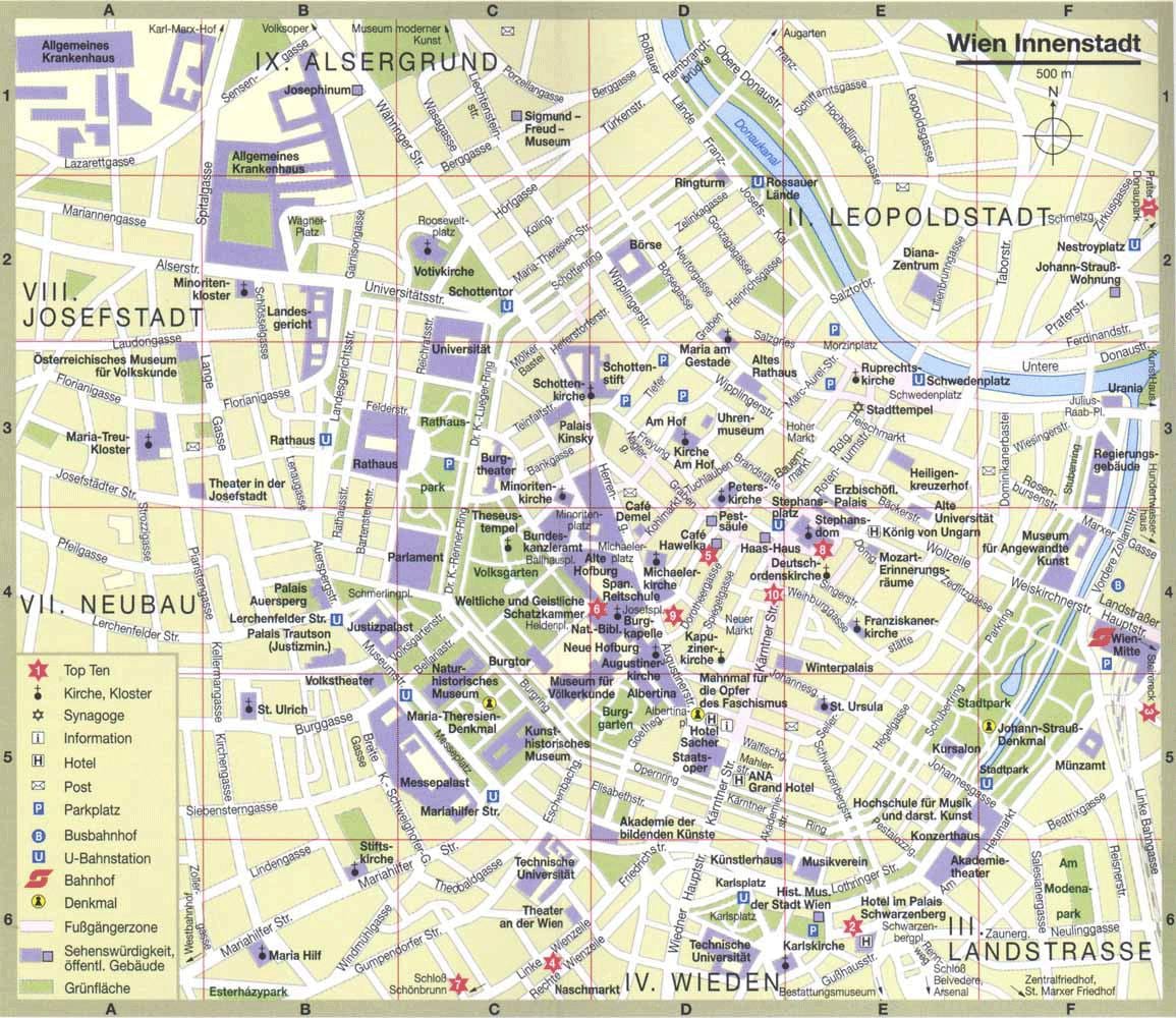 mapa vienako austria turismo erakargarritasun