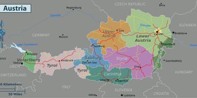 Austria erakargarri mapa