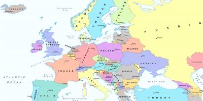 Mapa europa erakusten austria