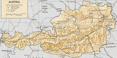Austria geografikoaren mapa
