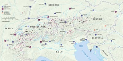 Mapa austria eski-estazioak aireportuetan