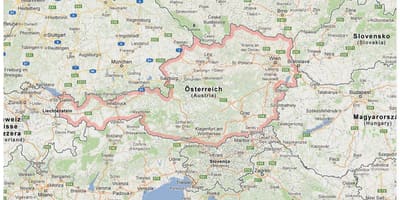 Mapa austria eta herrialde mugakideetako