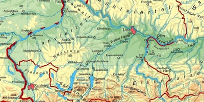 Mapa upper austria