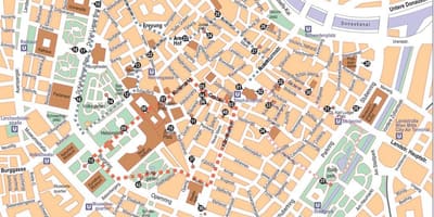 Vienako austria hiriaren erdigunean mapa